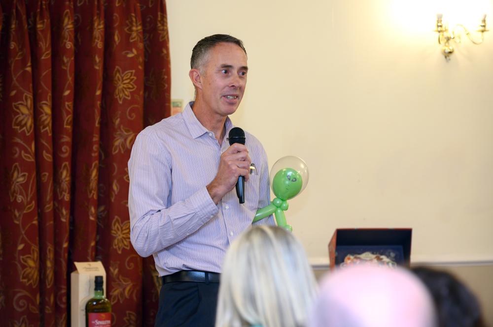 Phil Duffell, speaking at the fundraising dinner organised by Scott Media, to mark the business’s 15th anniversary.