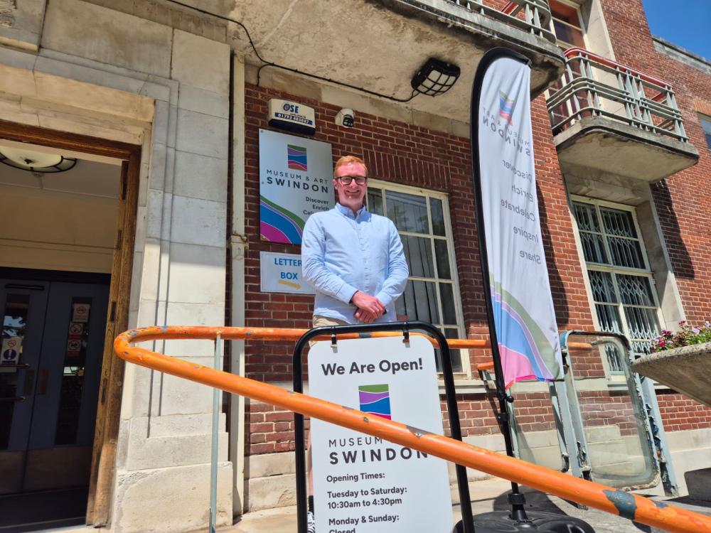 Cllr Matthew Vallender, Cabinet Member for Culture, Planning and Regeneration, at Museum & Art Swindon