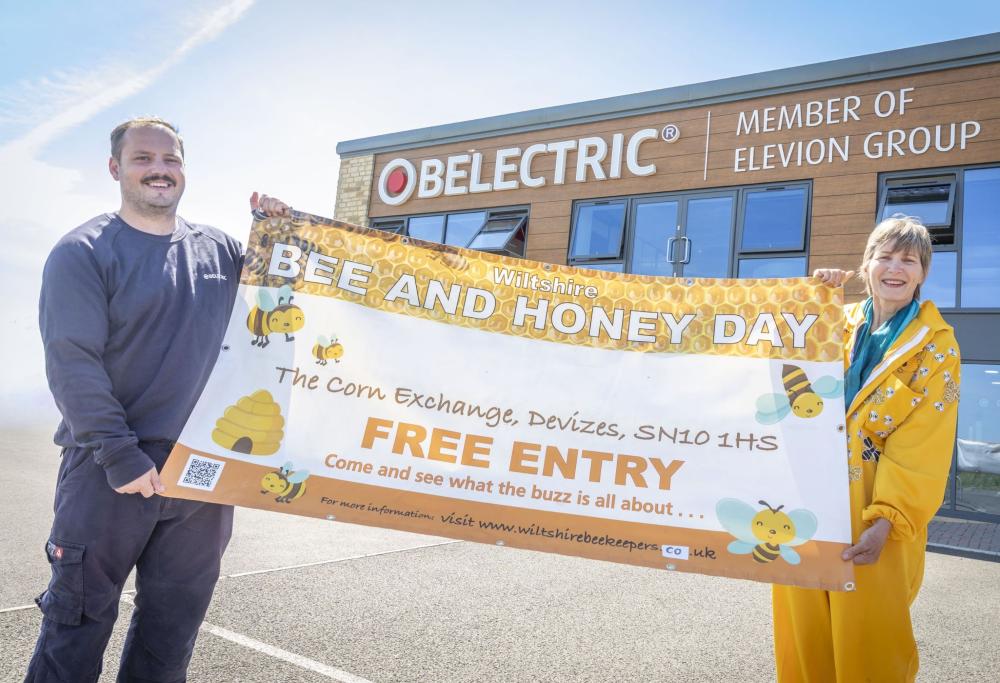 Jake Garrod and Sophie Butcher at the BELECTRIC UK offices in Brinkworth, promoting this year’s Wiltshire Bee & Honey Day. (Photograph by Stephen Lewis)