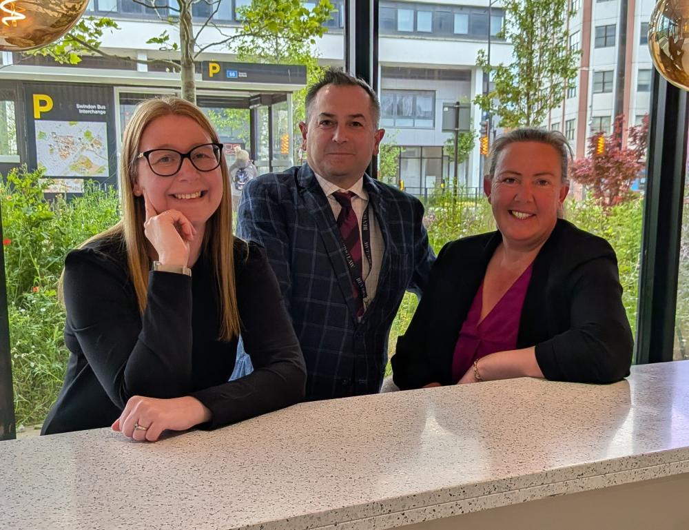Bevirs Law partners in the new Swindon office at Newbridge Square. L-r Claire Webb, Peter Shah and Rececca Scammell