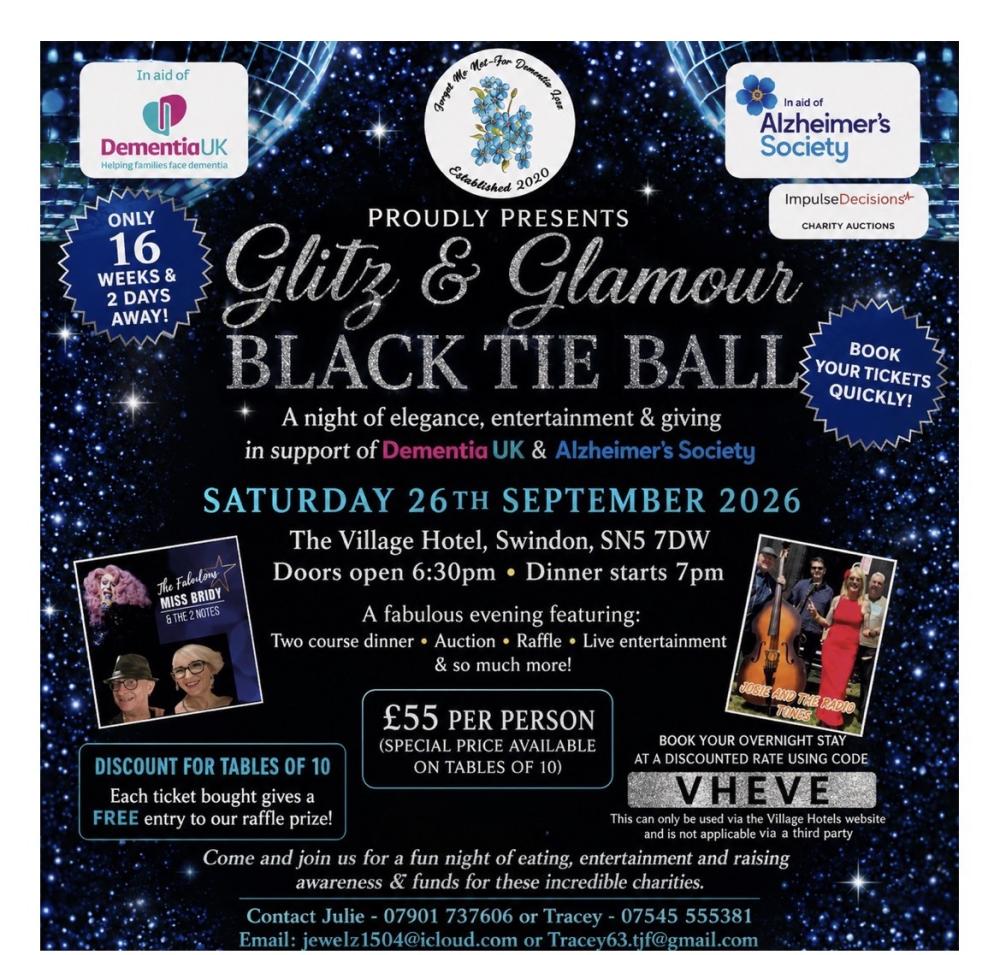Glitz and Glamour Ball in aid of dementia charities