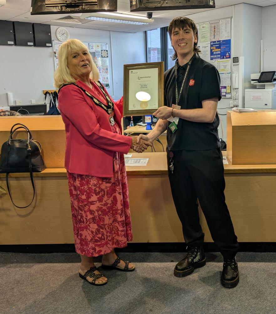 Salvation Army Lifehouse celebrates staff apprenticeship success with Deputy Mayor visit