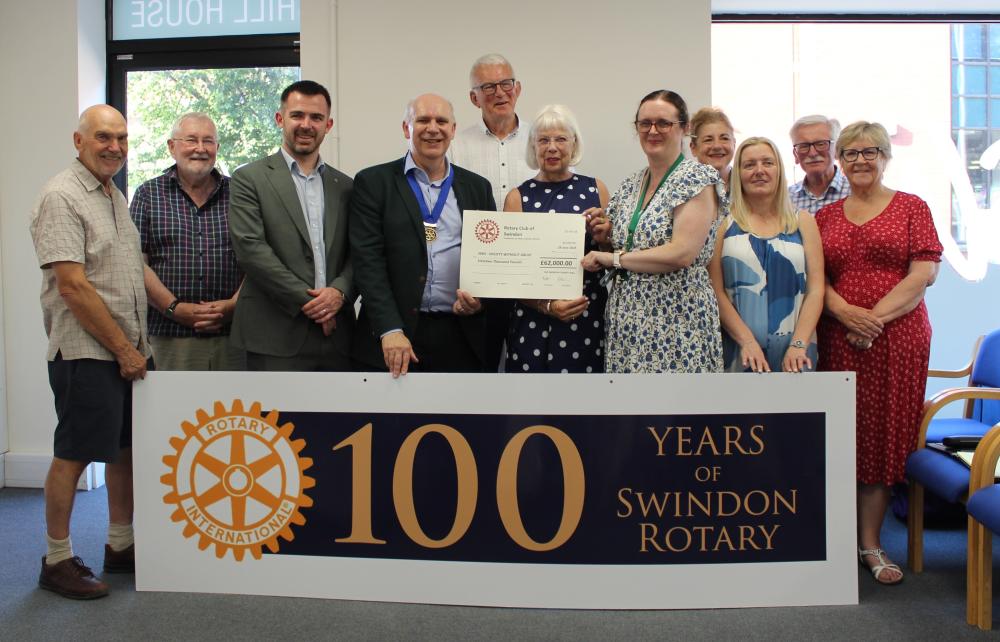 Swindon Charity Ball presents cheque to SWA