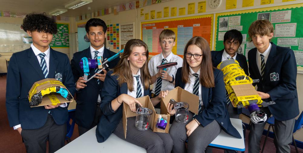 Students taking part in an engineering workshop