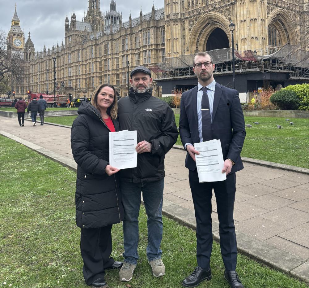 Swindon North MP Will Stone with Adam and Kelly Parker